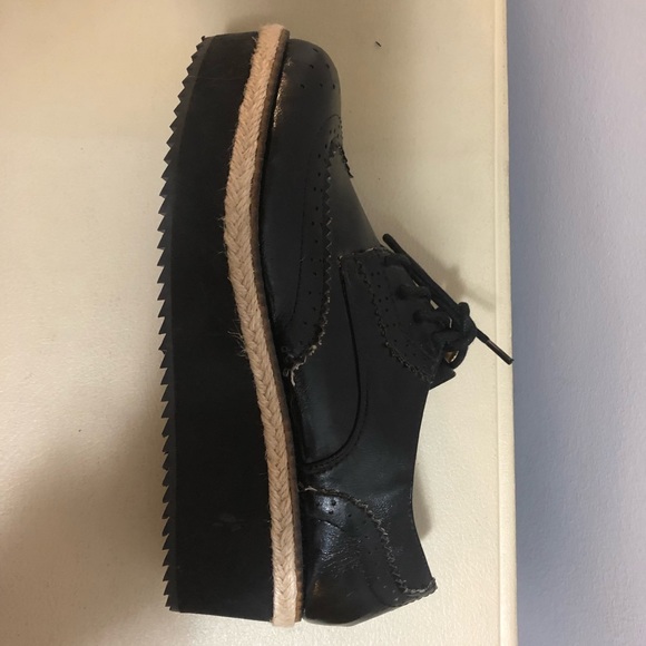 C LABEL Platform Shoes, Black. Size 7.5 Leather - Picture 5 of 5